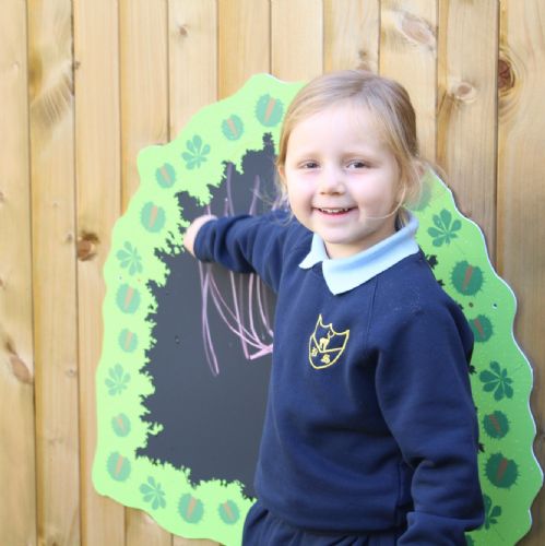 child with chalk